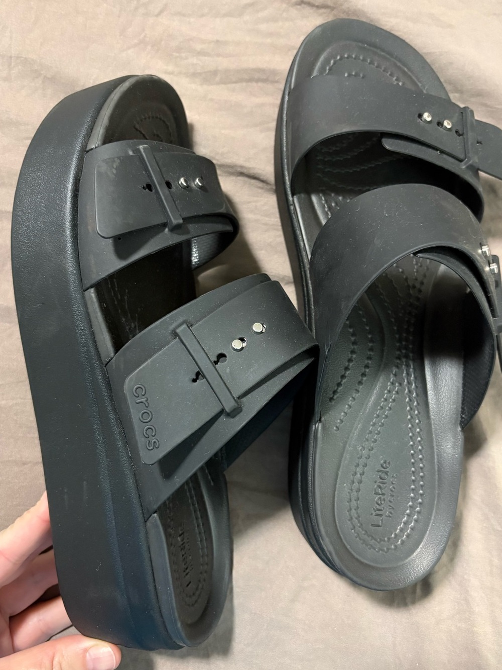 Crocs women’s  Black platform Sandals